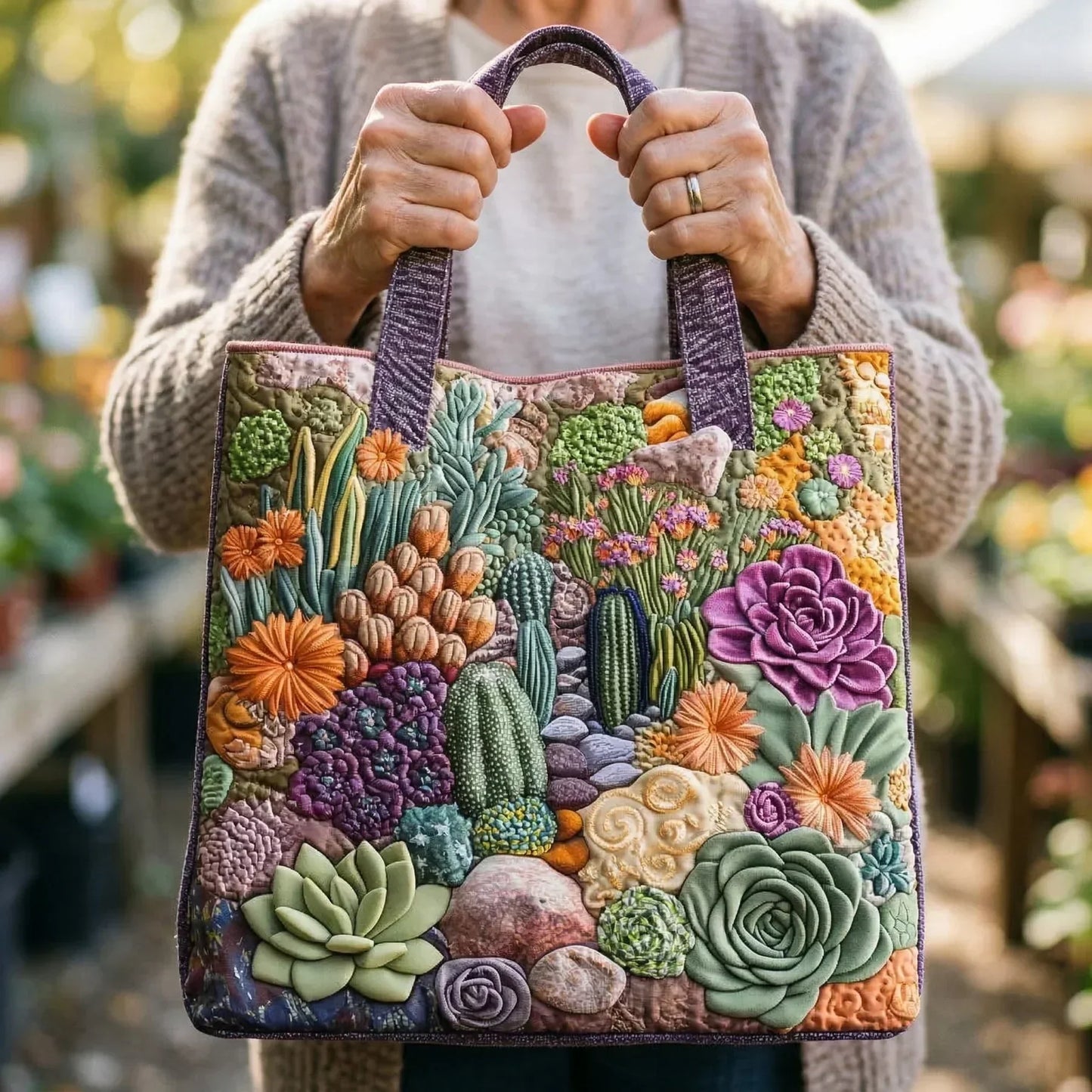 Handmade bag - Garden of Succulent Plants
