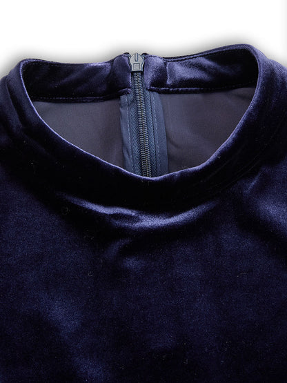 ELOWON | NAVY BLUE LONG-SLEEVE MIDI DRESS