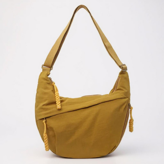 Luce ochre crescent nylon shoulder bag