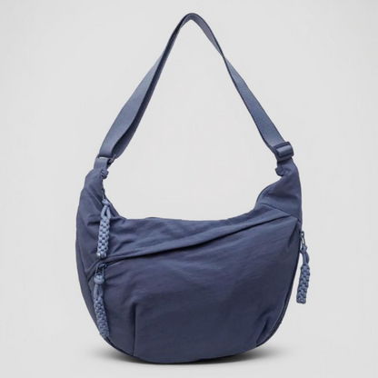 Mara blue crescent nylon shoulder bag