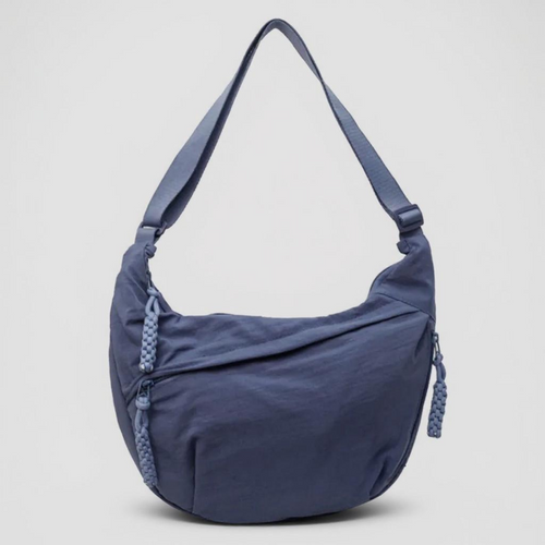 Mara blue crescent nylon shoulder bag