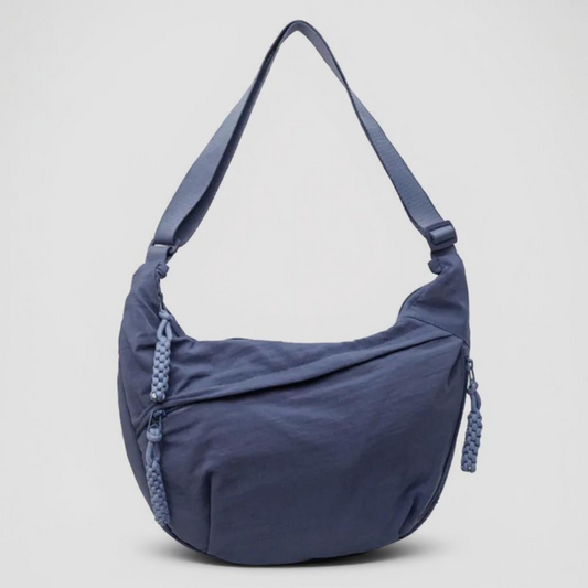 Mara blue crescent nylon shoulder bag