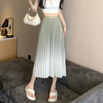 Women's Pleated Maxi Skirt with Elasticated Waistband