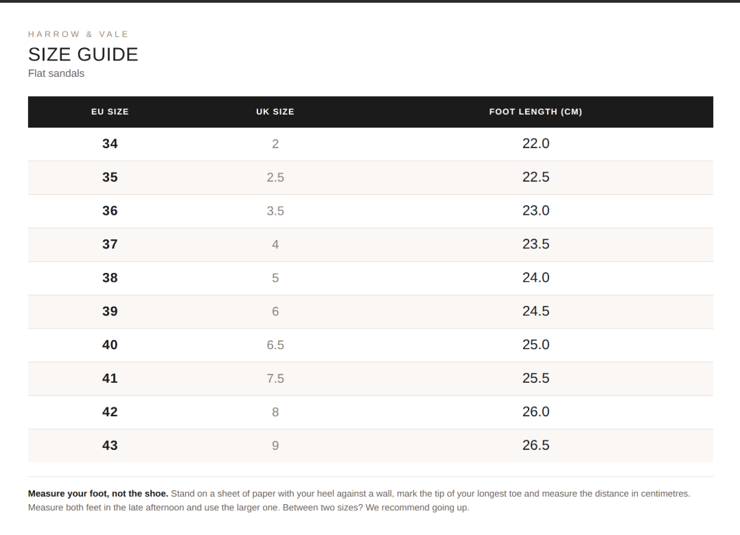 Size guide