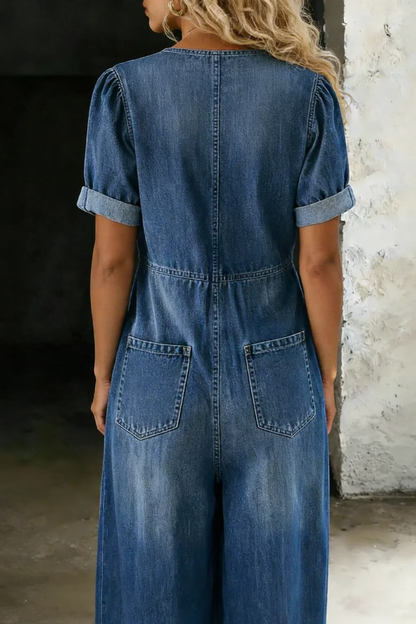 Maya | Short jumpsuit with short sleeves and a V-neck