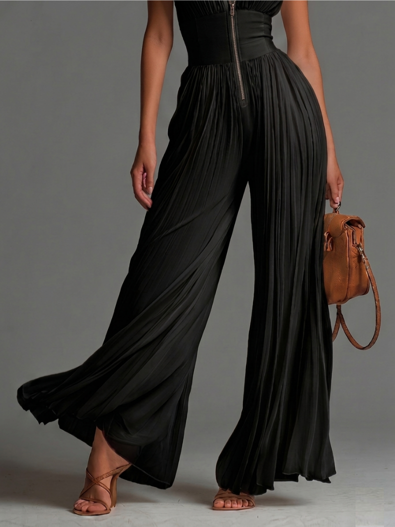 Harrow & Vale Jumpsuit | Black Pleated Jumpsuit