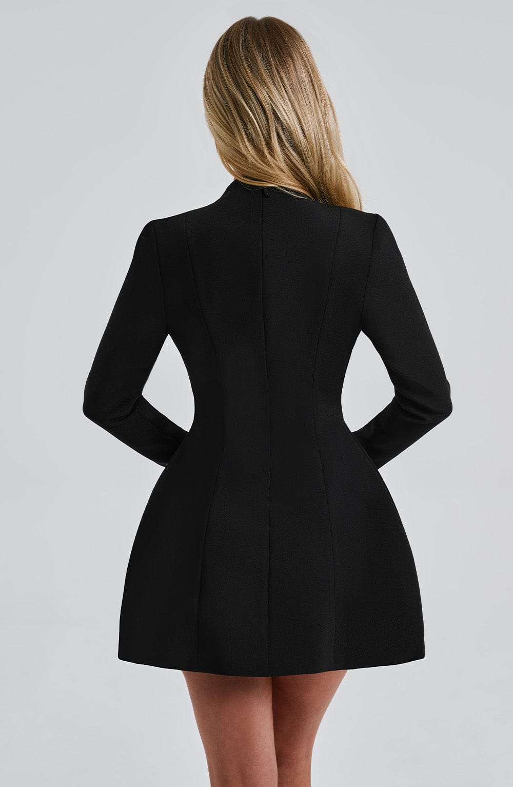 Women's Deep V Plunge Long Sleeve Blazer Mini Dress
