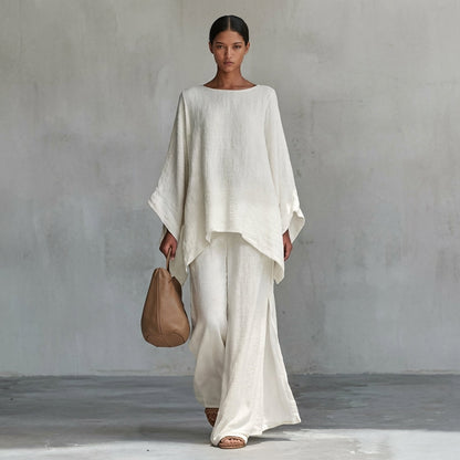 Christine | Two-piece set with long sleeves and wide-leg pants