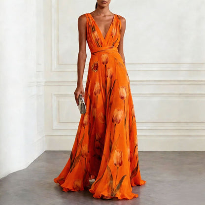 Aura | Flowing Maxi Dress with V-Neck