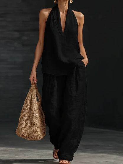 Zoë™ – Sleeveless top and wide-leg pants set