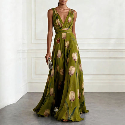 Aura | Flowing Maxi Dress with V-Neck