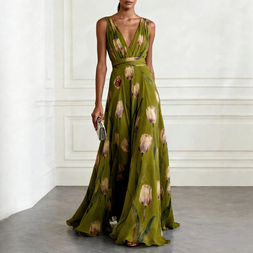 Aura | Flowing Maxi Dress with V-Neck