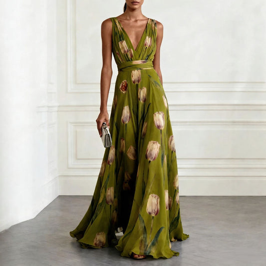 Aura | Flowing Maxi Dress with V-Neck