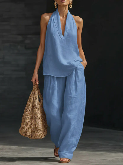 Zoë™ – Sleeveless top and wide-leg pants set