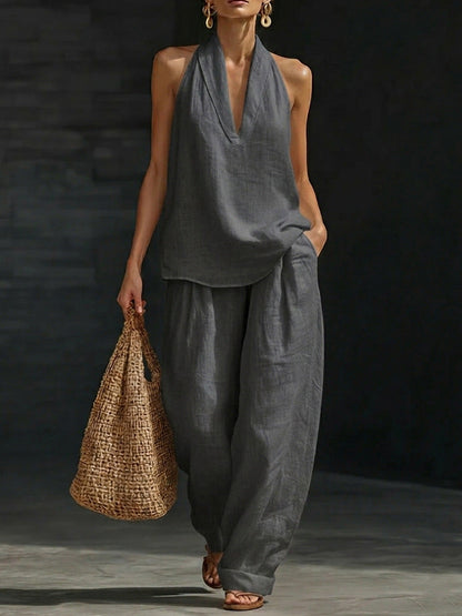 Zoë™ – Sleeveless top and wide-leg pants set