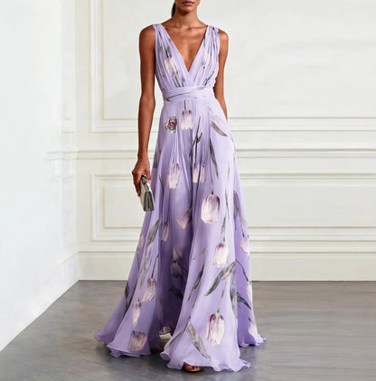 Aura | Flowing Maxi Dress with V-Neck