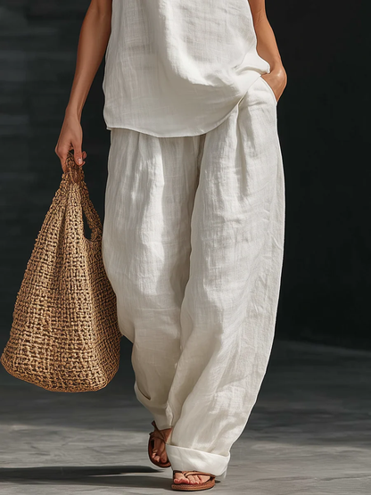 Zoë™ – Sleeveless top and wide-leg pants set