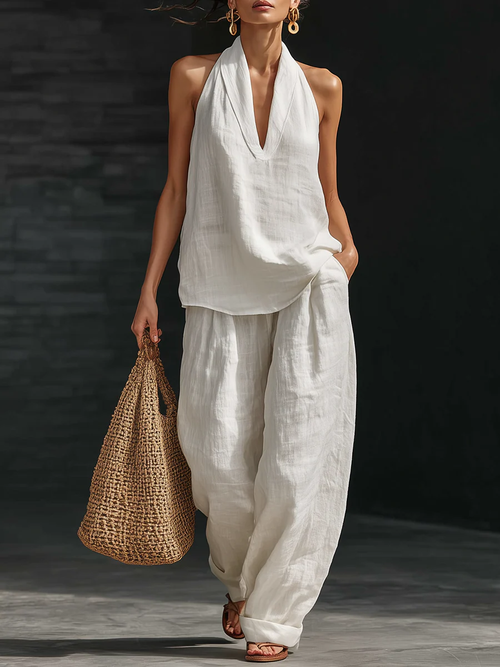 Zoë™ – Sleeveless top and wide-leg pants set