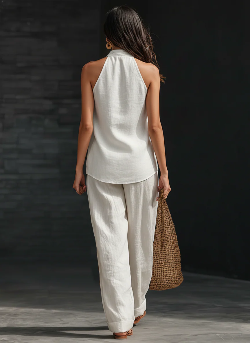 Zoë™ – Sleeveless top and wide-leg pants set