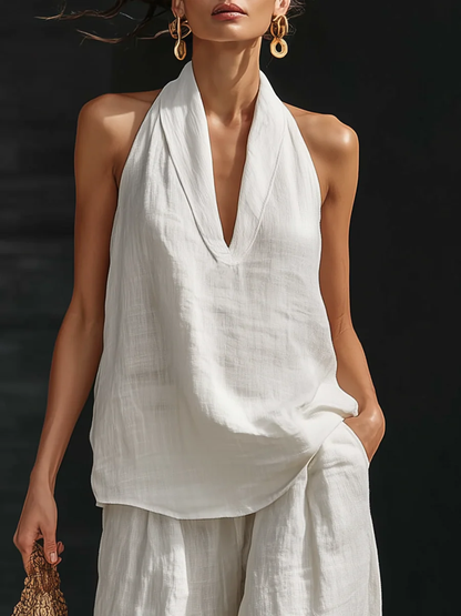 Zoë™ – Sleeveless top and wide-leg pants set