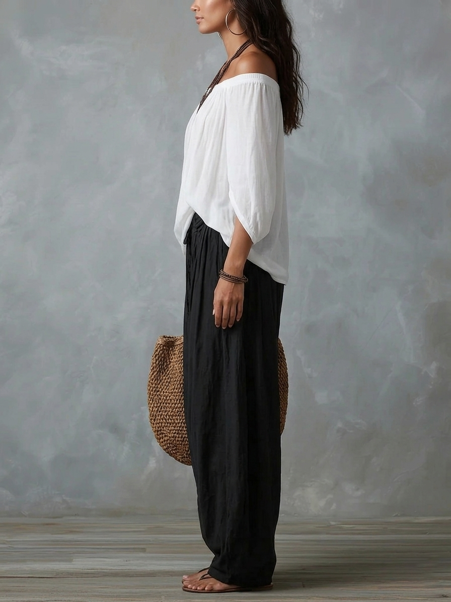 Aaliyah™ | Flowing Set with Off-the-Shoulder