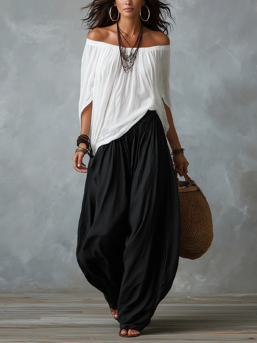 Aaliyah™ | Flowing Set with Off-the-Shoulder