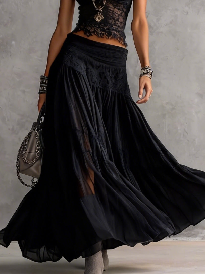 Juliette™ | Lace set and muslin-pleated skirt