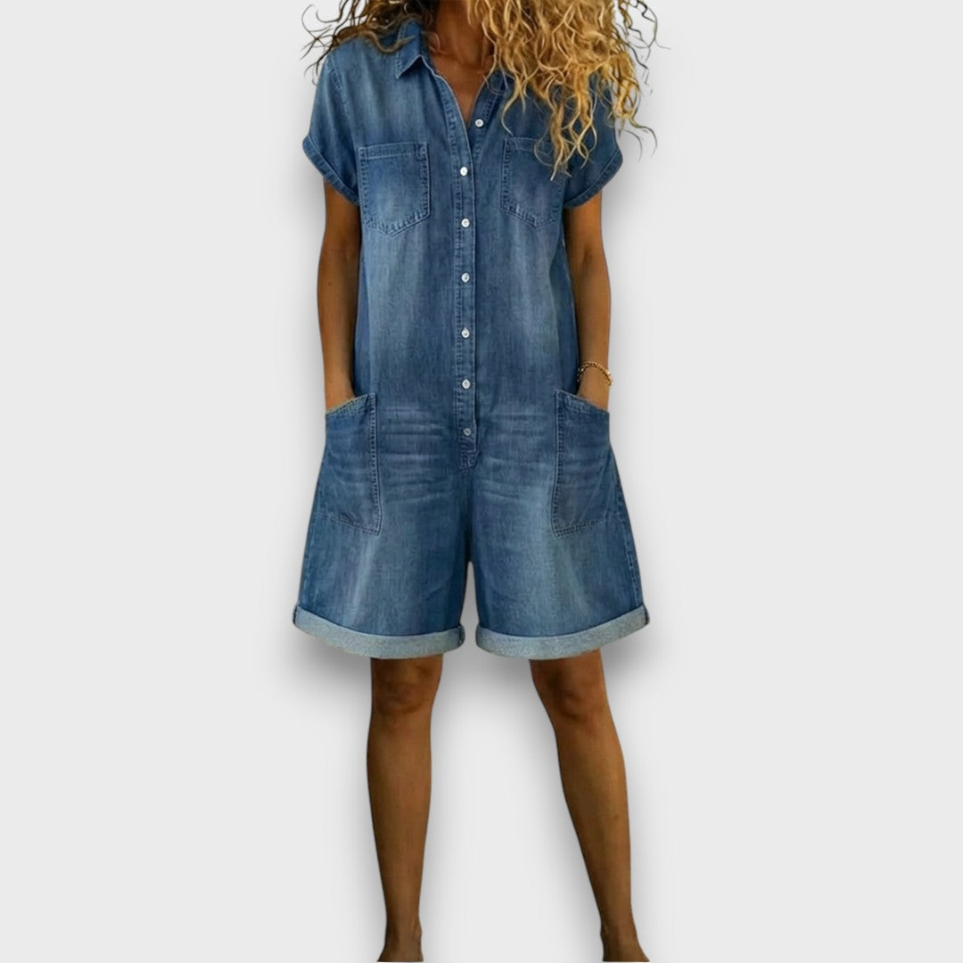 Joan | Vintage denim-effect shorts