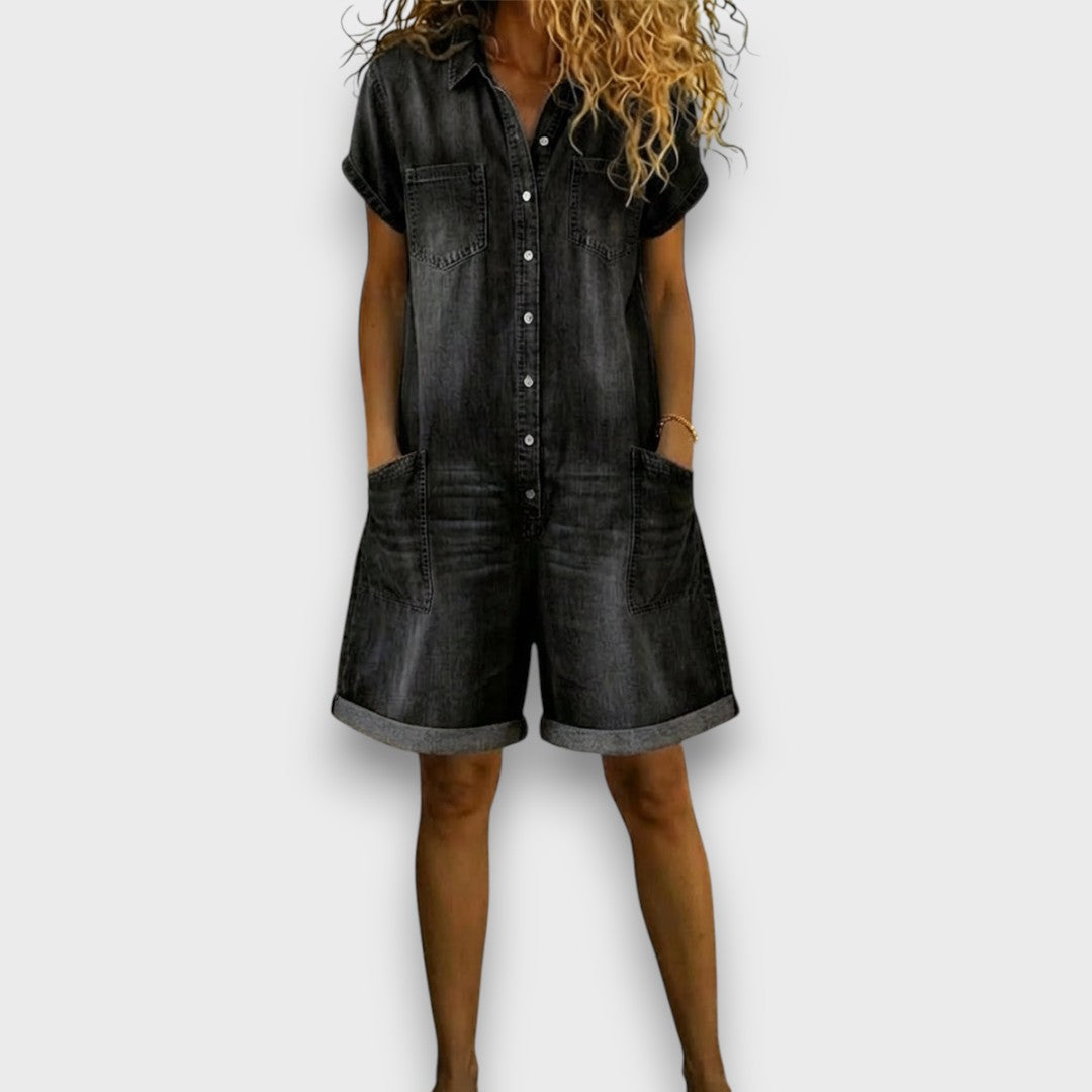 Joan | Vintage denim-effect shorts