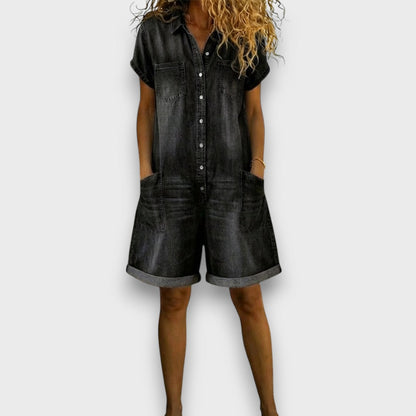 Joan | Vintage denim-effect shorts