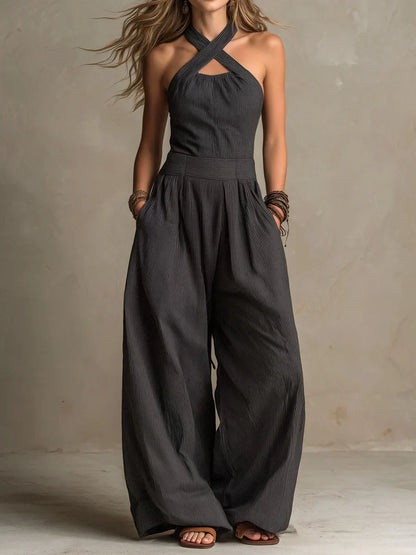Bianca | Jumpsuit with an Elegant Criss-Cross Neckline