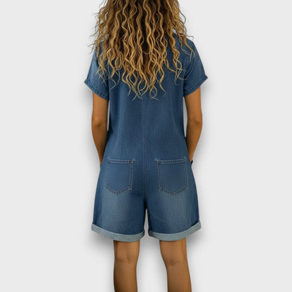 Joan | Vintage denim-effect shorts