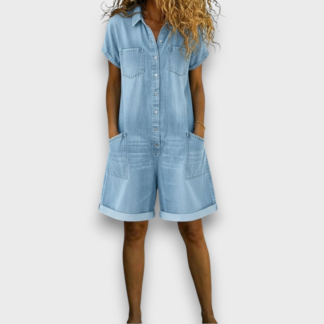 Joan | Vintage denim-effect shorts